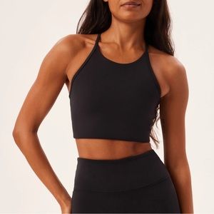 Girlfriend Collective Black Collete Halter Bra